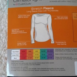 Cuddl Duds Intimates & Sleepwear - Cuddl Duds Climate Right Stretch Fleece Top Cuddl Duds Intimates & Sleepwear - Cuddl Duds Climate Right Stretch Fleece Top